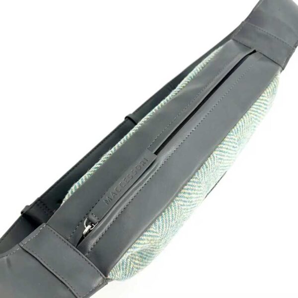 Harris Tweed Sling Bag In Turquoise Herringbone
