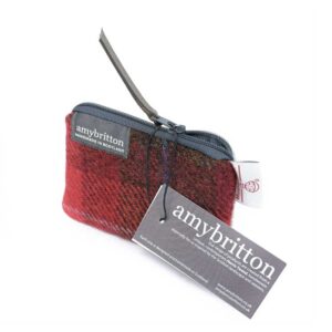 Harris Tweed Highland Card Purse Red Plaid