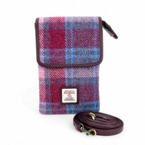 Harris Tweed Mini Crossbody Bag In Pastel Pink